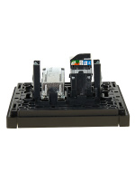 FORTE&PIANO Розетка двойная TV+RJ45 кат.5E FP336 серый IEK FP-AK20-1-K03