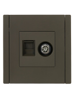 FORTE&PIANO Розетка двойная TV+RJ45 кат.5E FP336 серый IEK FP-AK20-1-K03