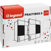 Practibox S Пластиковый щиток Навесной (ЩРн-П) 1X4 Дымчатая дверь Legrand 134614
