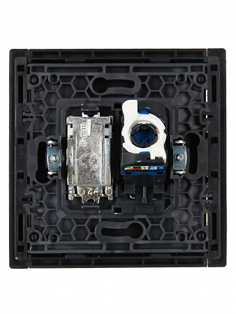 FORTE&PIANO Розетка двойная TV+RJ45 кат.6 FP137 черный IEK FP-AK20-2-K02