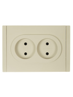 FORTE&PIANO Розетка 2-местная без заземления без защитных шторок безвинтовое крепление 10А FP426 ваниль IEK FP-R20-10-1-K10