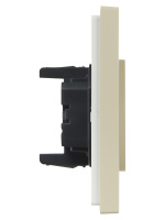 FORTE&PIANO Розетка 2-местная без заземления без защитных шторок безвинтовое крепление 10А FP426 ваниль IEK FP-R20-10-1-K10