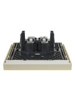 FORTE&PIANO Розетка 2-местная без заземления без защитных шторок безвинтовое крепление 10А FP426 ваниль IEK FP-R20-10-1-K10