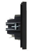 FORTE&PIANO Выключатель 1-клавишный проходной с индикацией 10А FP104 черный IEK FP-V12-1-10-1-K02