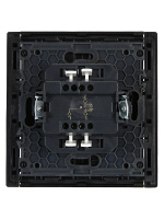 FORTE&PIANO Выключатель 1-клавишный проходной с индикацией 10А FP104 черный IEK FP-V12-1-10-1-K02