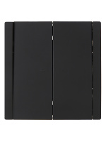 FORTE&PIANO Выключатель 2-клавишный проходной с индикацией 10А FP108 черный IEK FP-V22-1-10-1-K02