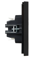 FORTE&PIANO Выключатель 2-клавишный проходной с индикацией 10А FP108 черный IEK FP-V22-1-10-1-K02