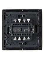 FORTE&PIANO Выключатель 2-клавишный проходной с индикацией 10А FP108 черный IEK FP-V22-1-10-1-K02