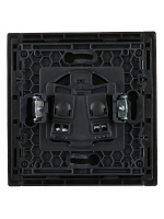 FORTE&PIANO Розетка 1-местная без заземления с защитными шторками винтовое крепление 10А FP117 черный IEK FP-R13-10-K02