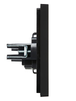 FORTE&PIANO Розетка 1-местная без заземления с защитными шторками винтовое крепление 10А FP117 черный IEK FP-R13-10-K02