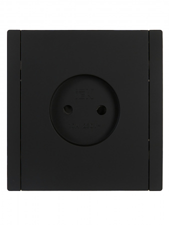 FORTE&PIANO Розетка 1-местная без заземления с защитными шторками винтовое крепление 10А FP117 черный IEK FP-R13-10-K02
