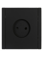 FORTE&PIANO Розетка 1-местная без заземления с защитными шторками винтовое крепление 10А FP117 черный IEK FP-R13-10-K02