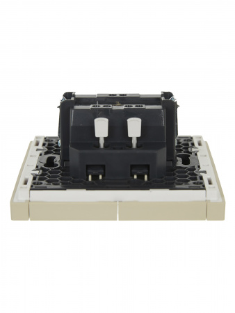 FORTE&PIANO Выключатель 2-клавишный с индикацией 10А FP406 ваниль IEK FP-V20-1-10-1-K10