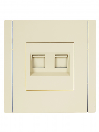 FORTE&PIANO Розетка компьютерная двойная RJ45 кат.5E FP433 ваниль IEK FP-K20-1-K10