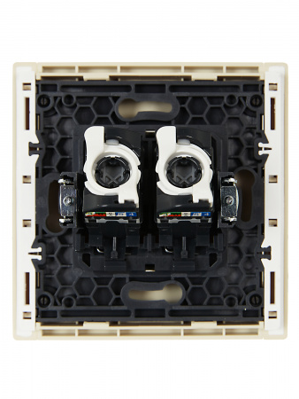 FORTE&PIANO Розетка компьютерная двойная RJ45 кат.5E FP433 ваниль IEK FP-K20-1-K10