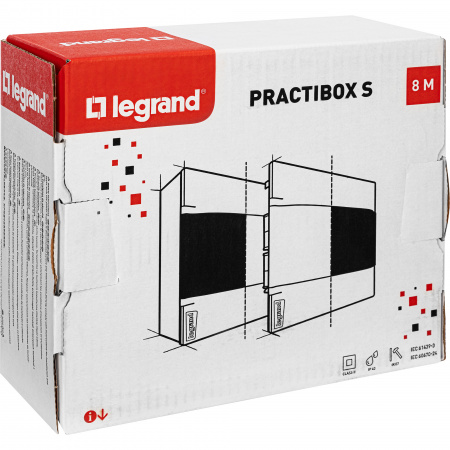 134548 Practibox S Пластиковый щиток Встраиваемый (ЩРв-П) 1X8 Белая дверь Legrand 
