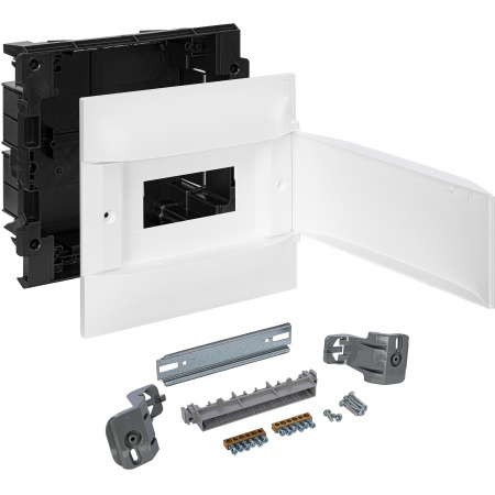 134548 Practibox S Пластиковый щиток Встраиваемый (ЩРв-П) 1X8 Белая дверь Legrand 