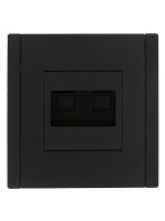 FORTE&PIANO Розетка двойная RJ11+RJ45 кат.5E FP135 черный IEK FP-KT20-O-1-K02