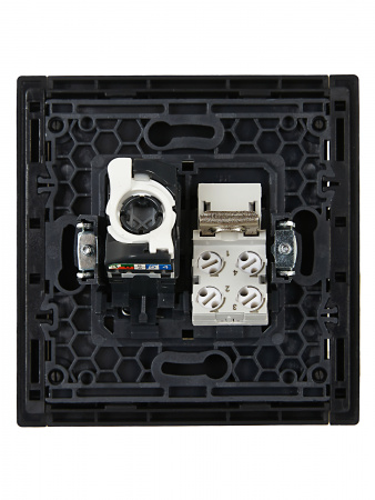 FORTE&PIANO Розетка двойная RJ11+RJ45 кат.5E FP135 черный IEK FP-KT20-O-1-K02