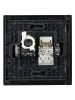 FORTE&PIANO Розетка двойная RJ11+RJ45 кат.5E FP135 черный IEK FP-KT20-O-1-K02