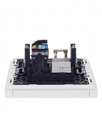 FORTE&PIANO Розетка двойная RJ11+RJ45 кат.5E FP235 белый IEK FP-KT20-O-1-K01