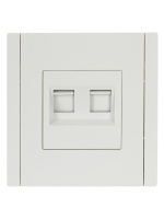 FORTE&PIANO Розетка двойная RJ11+RJ45 кат.5E FP235 белый IEK FP-KT20-O-1-K01