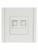 FORTE&PIANO Розетка двойная RJ11+RJ45 кат.5E FP235 белый IEK FP-KT20-O-1-K01