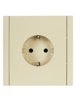 FORTE&PIANO Розетка 1-местная с заземлением с защитными шторками безвинтовое крепление 16А FP413 ваниль IEK FP-R14-16-1-K10