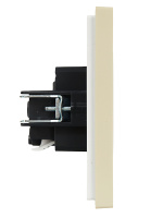 FORTE&PIANO Розетка 1-местная с заземлением с защитными шторками безвинтовое крепление 16А FP413 ваниль IEK FP-R14-16-1-K10