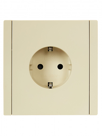 FORTE&PIANO Розетка 1-местная с заземлением с защитными шторками винтовое крепление 16А FP415 ваниль IEK FP-R14-16-K10