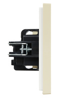 FORTE&PIANO Розетка 1-местная с заземлением с защитными шторками винтовое крепление 16А FP415 ваниль IEK FP-R14-16-K10