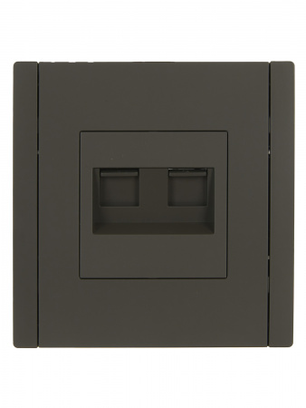 FORTE&PIANO Розетка двойная RJ11+RJ45 кат.5E FP335 серый IEK FP-KT20-O-1-K03