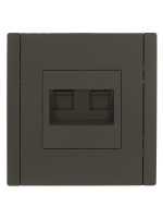 FORTE&PIANO Розетка двойная RJ11+RJ45 кат.5E FP335 серый IEK FP-KT20-O-1-K03