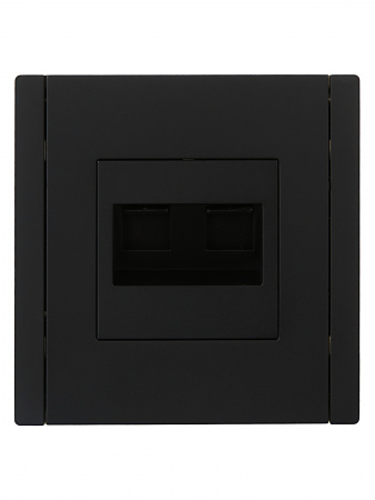 FORTE&PIANO Розетка компьютерная двойная RJ45 кат.6 FP134 черный IEK FP-K20-2-K02