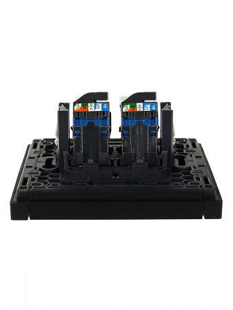 FORTE&PIANO Розетка компьютерная двойная RJ45 кат.6 FP134 черный IEK FP-K20-2-K02