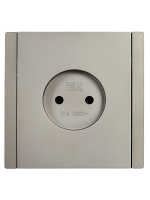 FORTE&PIANO Розетка 1-местная без заземления без защитных шторок винтовое крепление 10А FP518 сталь IEK FP-R10-10-K46