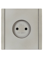 FORTE&PIANO Розетка 1-местная без заземления с защитными шторками винтовое крепление 10А FP517 сталь IEK FP-R13-10-K46