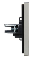 FORTE&PIANO Розетка 1-местная без заземления с защитными шторками винтовое крепление 10А FP517 сталь IEK FP-R13-10-K46