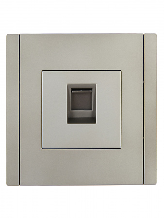 FORTE&PIANO Розетка компьютерная RJ45 кат.5E FP532 сталь IEK FP-K10-1-K46