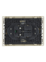 FORTE&PIANO Розетка 2-местная с заземлением с защитными шторками безвинтовое крепление 16А FP423 ваниль IEK FP-R24-16-1-K10