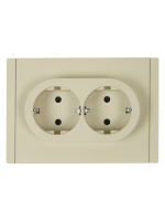 FORTE&PIANO Розетка 2-местная с заземлением с защитными шторками безвинтовое крепление 16А FP423 ваниль IEK FP-R24-16-1-K10