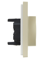 FORTE&PIANO Розетка 2-местная с заземлением с защитными шторками безвинтовое крепление 16А FP423 ваниль IEK FP-R24-16-1-K10