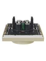 FORTE&PIANO Розетка 2-местная с заземлением с защитными шторками безвинтовое крепление 16А FP423 ваниль IEK FP-R24-16-1-K10