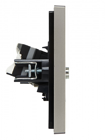 FORTE&PIANO Розетка двойная TV+RJ45 кат.5E FP536 сталь IEK FP-AK20-1-K46