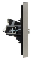 FORTE&PIANO Розетка двойная TV+RJ45 кат.5E FP536 сталь IEK FP-AK20-1-K46