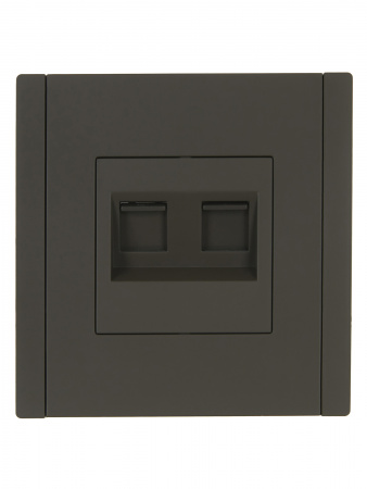 FORTE&PIANO Розетка компьютерная двойная RJ45 кат.5E FP333 серый IEK FP-K20-1-K03