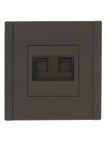 FORTE&PIANO Розетка компьютерная двойная RJ45 кат.5E FP333 серый IEK FP-K20-1-K03