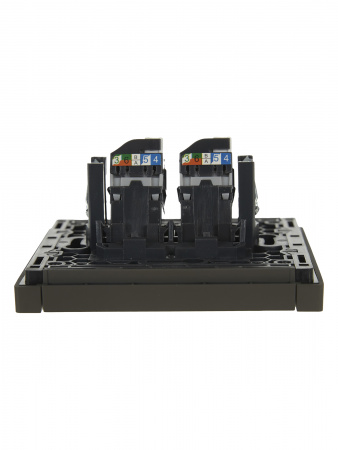 FORTE&PIANO Розетка компьютерная двойная RJ45 кат.5E FP333 серый IEK FP-K20-1-K03