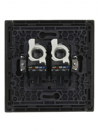 FORTE&PIANO Розетка компьютерная двойная RJ45 кат.5E FP333 серый IEK FP-K20-1-K03
