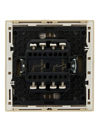 FORTE&PIANO Выключатель 2-клавишный проходной с индикацией 10А FP408 ваниль IEK FP-V22-1-10-1-K10